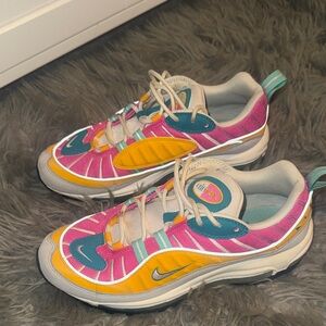 Nike Pink and Yellow Women's Sneakers